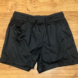 black athletic shorts